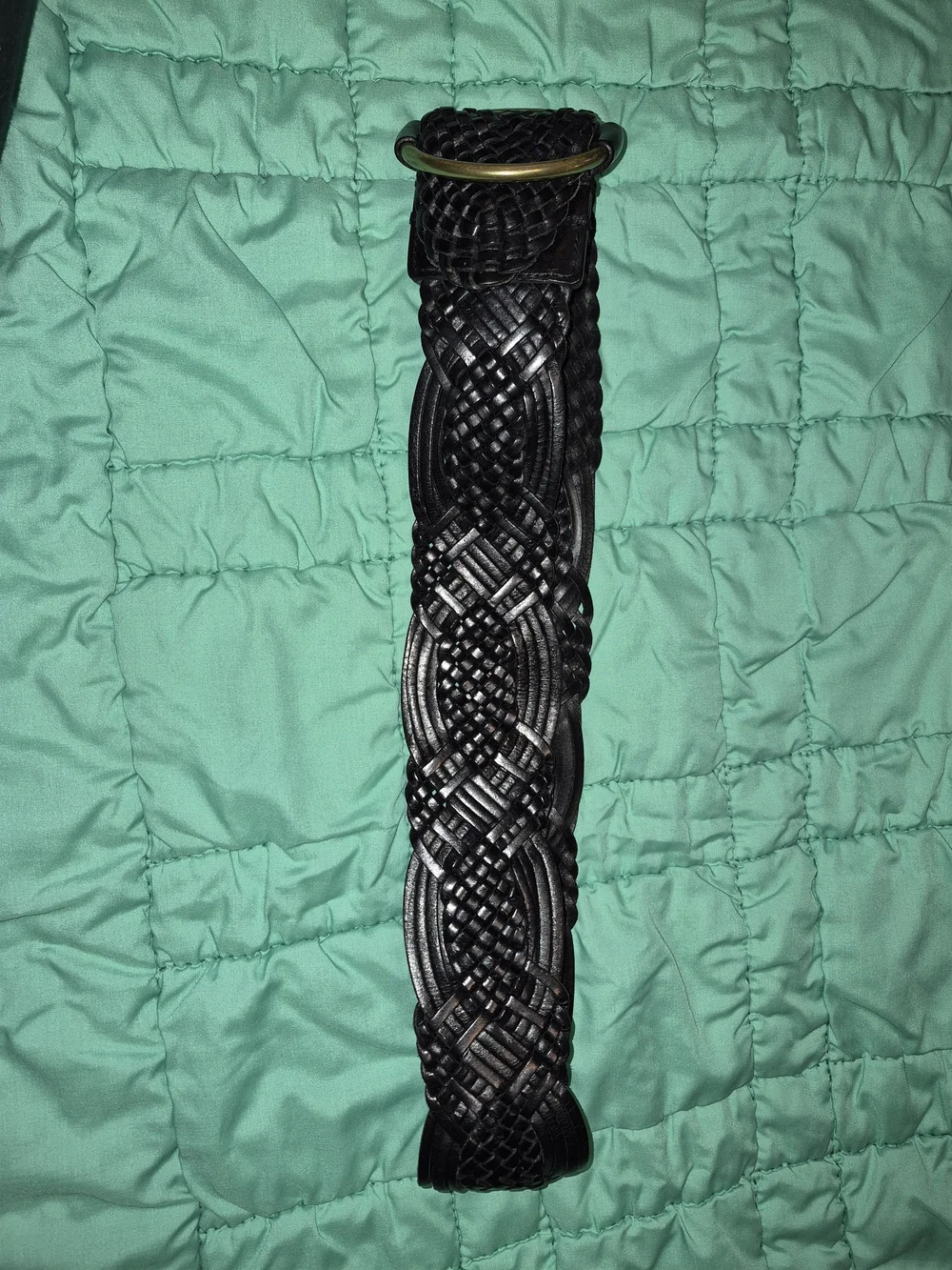 Vinatge Lauren Ralph Lauren Genuine leather. Woven Belt with Gold Ring Buckle
